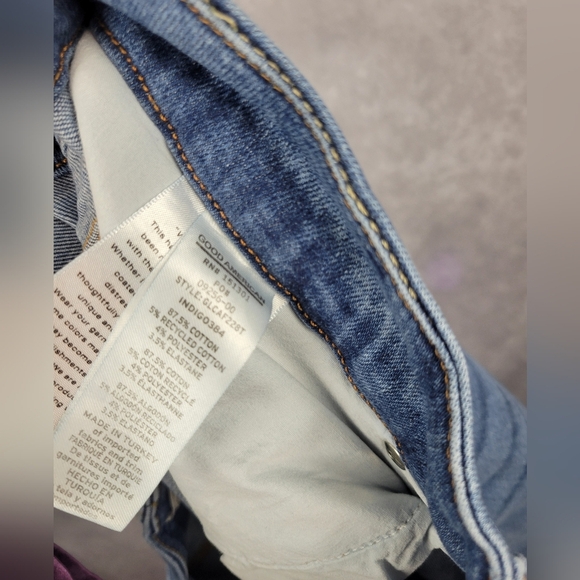 Good American x Calik Denim Blue Jeans Size 20/26 High Rise Skinny Fit Raw Hem - Picture 3 of 8